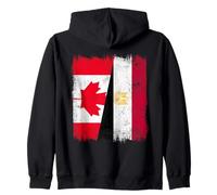 Canada Egypt Half Flag Canadian Egyptian Heritage Zip Hoodie