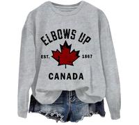 Canada Elbows Up Sweatshirt, Est. 1867 Elbows Up Sweatshirt Grey