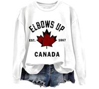 Canada Elbows Up Sweatshirt, Est. 1867 Elbows Up Sweatshirt White