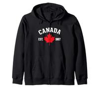 Canada Est. 1867 Maple Leaf Canadian Zip Hoodie