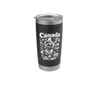 Canada Est 1867 True North Strong and Free Vintage Stainless Steel Insulated Tumbler