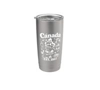Canada Est 1867 True North Strong and Free Vintage Stainless Steel Insulated Tumbler