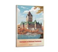 Canada Fairmont Le Château Frontenac Vintage Travel Souvenir Poster Wall Art Scroll Canvas Painting Picture Living Room Decor Home 16x24inch(40x60cm)