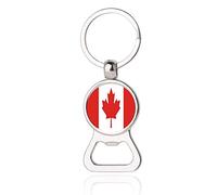 Canada Flag Beer Bottle Opener Metal Glass Crystal Keychain Travel Souvenir Gift Keyring Accessories