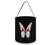 Canada Flag Butterfly Halloween Candy Bag Candy Tote Bucket Bags Party Supplies for Women Men