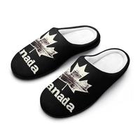 Canada Flag Canadian Day Cotton Slipper Cozy Plush Slippers Indoor House Closed Toe Shoes Anti-Skid Comfortable 9-10(40-41)