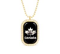 Canada Flag Canadian Day Women's Square White Diamond Necklace Adjustable Pendant Chain Gift for Mom
