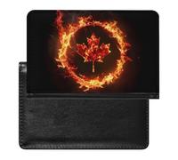 Canada Flag Canadian Flame Flag Passport Wallet Cute Passport Case with Card Slot Travel Passport Holder Cover