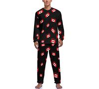 Canada Flag Canadian Maple Leaf Men's Pajamas Sets Sleepwear Long Sleeve Top And Pant Two Piece Loungewear