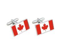 Canada Flag Cufflinks - Canadian National Emblem Gift for Men | Red & White Maple Leaf Design | Groomsmen Wedding Gift | Gift Box Included | Perfect for Proud Canadians