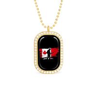 Canada Flag Fishing Canadian Personalized Necklace Print Pattern Pendant With Chain Gifts For Women Men Golden-style-7