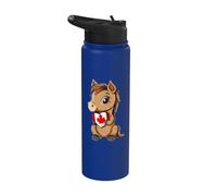 Canada Flag Heart Horse Canada Maple Leaf Canadian Roots Stainless Steel Insulated Water Bottle