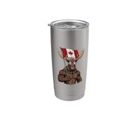 Canada Flag Moose Canadian Pride Canada Maple Leaf Stainless Steel Insulated Tumbler