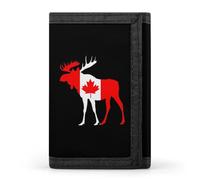 Canada Flag Mooses Men's Trifold Wallet Slim Minimalist ID Credit Holder