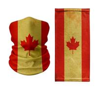 Canada Flag Neck Gaiter - Vintage Maple Leaf Multifunctional Face Scarf - Breathable Patriotic Headwear for Outdoor Sports, Travel & Festivals - Canadian National Pride Bandana