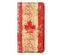 Canada Flag Old Vintage PU Leather Flip Case Cover For LG Q7