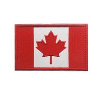 Canada Flag Patches Tactical Tags Canadian Maple Leaf Embroidered Patch Morale National Emblem Shoulder Sew On Embroider for Travel Backpack Jackets Hats Team Uniform (Red)