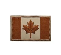 Canada Flag Patches Tactical Tags Canadian Maple Leaf Embroidered Patch Morale National Emblem Shoulder Sew On Embroider for Travel Backpack Jackets Hats Team Uniform (Brown)
