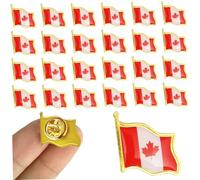 Canada Flag Pin 25Pcs 0.8" Vibrant Alloy Canadian Flag Pin Decorative Patriotic Brooch Also for Hat, Tie, Backpack