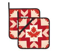 Canada Flag Potholders set of 2 Heat-Resistant Hot Pads Mat with Hanging Loop for Countertops Oven Pan Plate Bowl Pot Holders for Kitchen Cooking Baking Chef