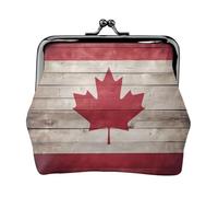Canada Flag Print Vintage Leather Change Purse Elegant Small Coin Purse for Women Coin Pouch Wallet Mini