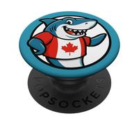 Canada Flag Shark Funny Canadian PopSockets Adhesive PopGrip