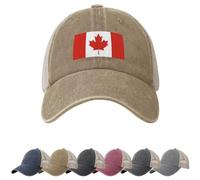 Canada Flag Sun Hats for Men Women Flag of Canada Cowboy Mesh Baseball Cap Canadians Trucker Hat Natural