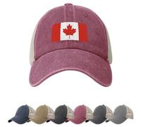 Canada Flag Sun Hats for Men Women Flag of Canada Cowboy Mesh Baseball Cap Canadians Trucker Hat Red
