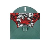 Canada Flag Wallpapers Dark Green prints Greeting Cards 6x4-inch with Envelope | Perfect for writing greetings and thank-you notes