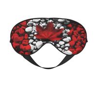 Canada Flag Wallpapers Double-Sided Silk Sleep Mask, Adjustable Light Blocking Eye Mask for Travel, Men & Women, Soft Comfortable Blindfold 20x10cm