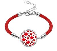 Canada Flavor Canadian Maple Flag Lucky Red String Bracelet Rope Bracelet Handmade