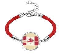 Canada Flavor Flag and Maple Lucky Red String Bracelet Rope Bracelet Handmade