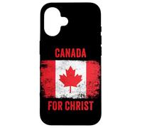 Canada for Christ - Canadian Flag Cross Revival Graphic Case for iPhone 16