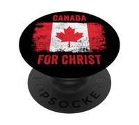 Canada for Christ - Canadian Flag Cross Revival Graphic PopSockets Adhesive PopGrip