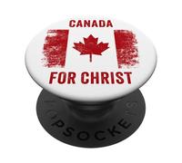 Canada for Christ - Canadian Flag Cross Revival Graphic PopSockets Adhesive PopGrip