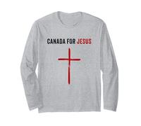 Canada for Jesus - Canadian Flag Cross Revival Graphic Long Sleeve T-Shirt