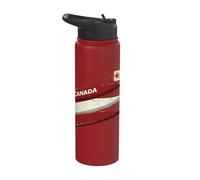 Canada Gift Flag Varsity Canadian Toronto Retro Vintage Stainless Steel Insulated Water Bottle