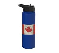 Canada Gift Flag Varsity Canadian Toronto Retro Vintage Stainless Steel Insulated Water Bottle
