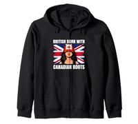 Canada Girl Heritage British Born Canadian Roots Pride Zip Hoodie