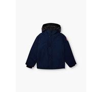 Canada Goose Boys Atlantic Navy Kids Logan Brand-patch Woven-blend Down Jacket Extra Small-large S