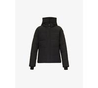 Canada Goose Mens Canada Goose Macmillan Funnel-Neck Twill-Down Parka Jacket Black XL