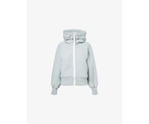 Canada Goose Womens Canada Goose Chilliwack Hooded Wool-Blend Bomber Jacket Silverbirch Heather L