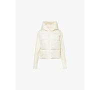 Canada Goose Womens Canada Goose Hybridge Wide Quilt Knit Hooded Nylon-Down Jacket Cottongrass-Linaigrette M