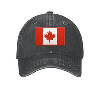 Canada Hat Embroidered Canada Flag Baseball Caps for Men Women Canadians Decorations, Black, One size