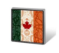 Canada Ireland Flag Paisley Pattern Brooch Pins for Men Women Square Badge Collar Lapel Pins for Dress Jacket Accessories