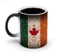 Canada Ireland Flag Paisley Pattern Color Changing Mug Ceramic Heat Sensitive Cup for Men Women Gifts
