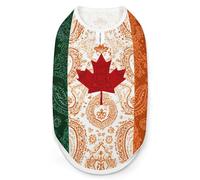 Canada Ireland Flag Paisley Pattern Dog Shirts Pullover Pet Vest T-shirts for Small Medium Dogs & Cats