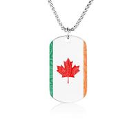 Canada Ireland Flag Paisley Pattern Fashion Memorial Necklaces Printed Titanium Steel Pendant Jewelry Novelty Picture Necklace Dog Tags for Men Women
