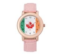 Canada Ireland Flag Paisley Pattern Fashion Women's Watch Easy Reader Novelty Slim Quartz Casual Dress Wrist Watches
