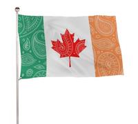 Canada Ireland Flag Paisley Pattern Funny Flag Patterned Cute Festivals Flags Multiple Sizes for Outdoor Garden
